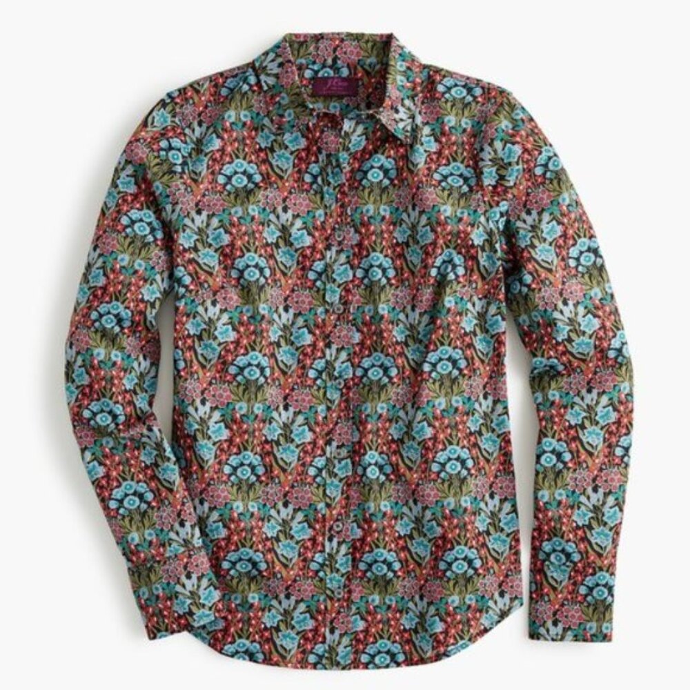 J.Crew x Liberty 8 Shirt Floral Primrose Print Blue Pink Red Green